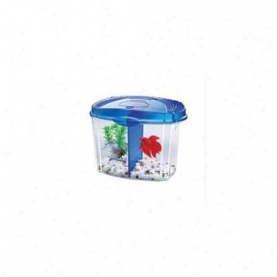 Aqueon Glass - Betta Bowl Kit- Blue 1-2 Gallon