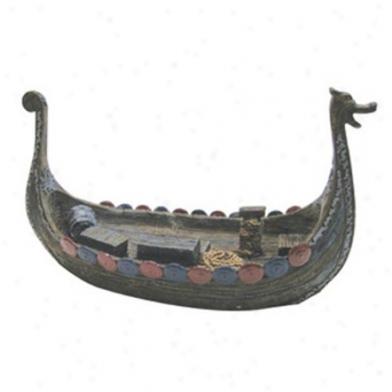 Penn Plax Resin Ornament Viking Ship - Small