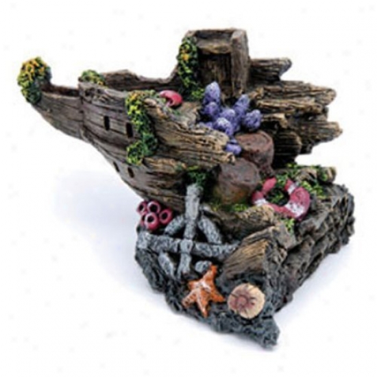 Penn Plax Split Shipwreck Ster Aquarium Decor - Large