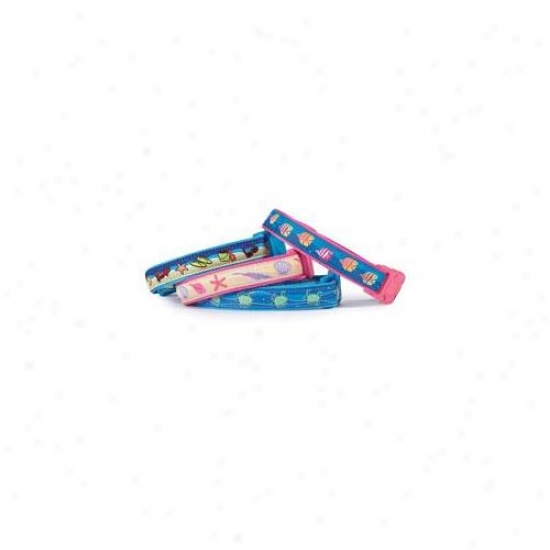 Petedge Za151 18 13 Seaside Ribbon Collar 18-26 In Seashells