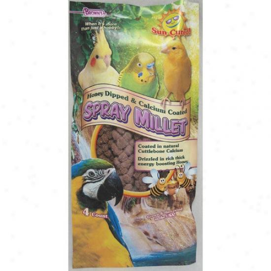 F.m. Browns Wildbird Extreme Honey Calcium Millet Spray Treat Conducive to Pet Fowl In Purple - 4 Oz.