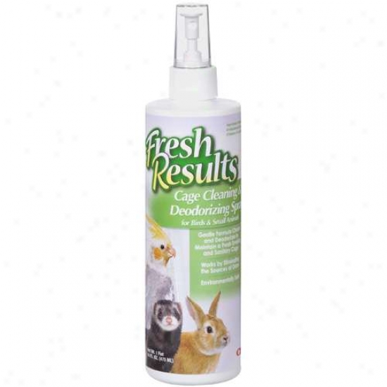 Fresh Results: For Birds & Feeble Animals Cage Cleaning & Deodorizing Spray, 16 Fl Oz
