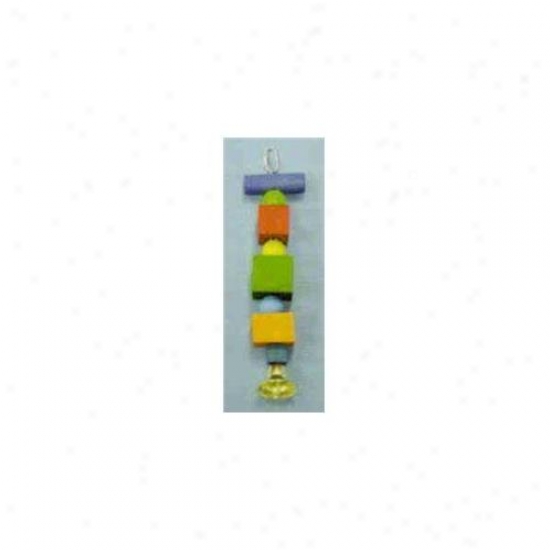 North American Pet Bbo22337 Parrot Toy Dowel- Block- Beads And Bell