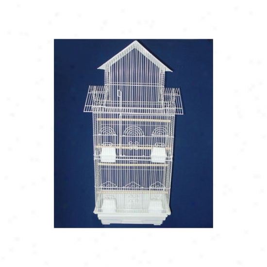 Yml Pagoda Rise above Small Fowl Cage In White