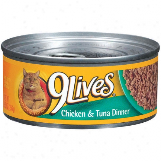 9 Lives Chicken And Tuna Dinner Cat Food (5.5-oz, Case Of 24)