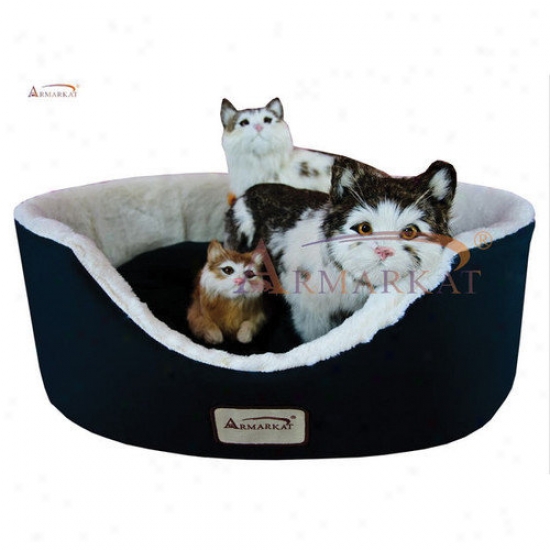 Armarkat Cat Bed In Laurel Green And Ivory