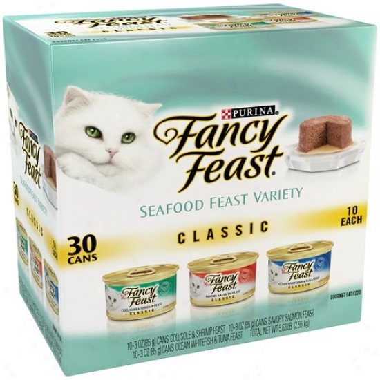Fancy Feast Classic Seafood Feast Variety Cat Food, 90.08 Oz