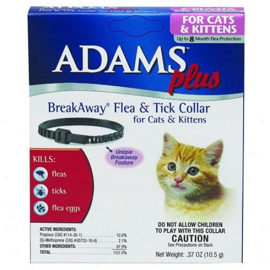 Farnam 3006026 Adams Plus Breakaway Flea And Tick Collar For Cat