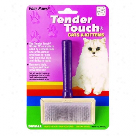 Four Paws 100202035/00340 Tender Emotion Slicker Telegraph Brush For Cats