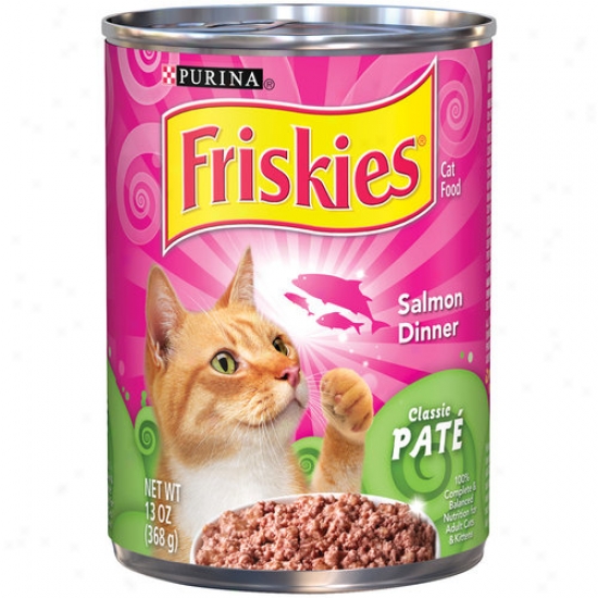 Friskies Classic Pate Cat Food, Salmon Dinner, 13 Oz