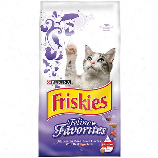 Friskies Feline Favorites Cat Food Chicken/liver Flavors With Real Carnation Milk, 50.4 Oz