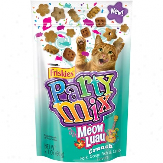 Friskies Party Mix Meow Luau Crunch Cat Treats, 2.1 Oz