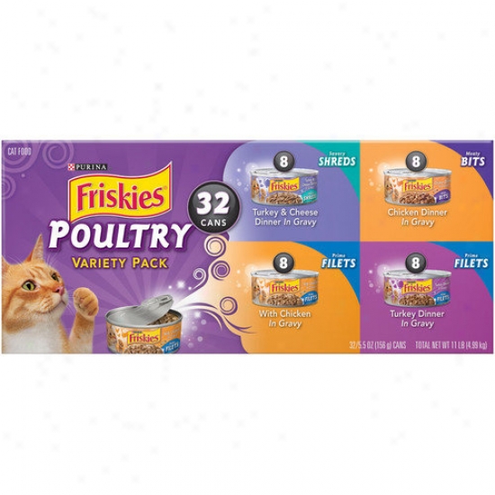 Friskies Poultry Wet Cat Food Variety Pack (5.5-oz Can, Case Of 32)