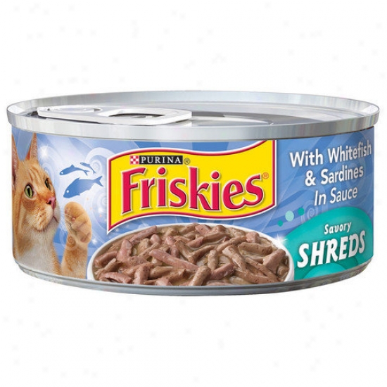 Friskies Savory Shreds Whitefish And Sardines Wet Cat Feed (5.5-oz Can, Case Of 24)