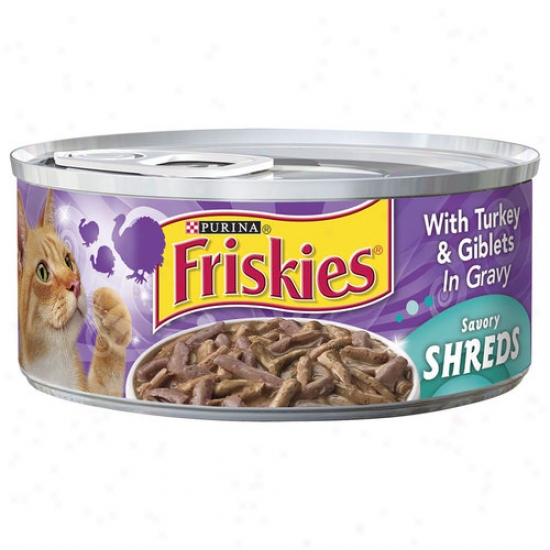 Friskies Savory Shreds With Turkey & Giblets In Gravy Cat Food, 5.5 Oz