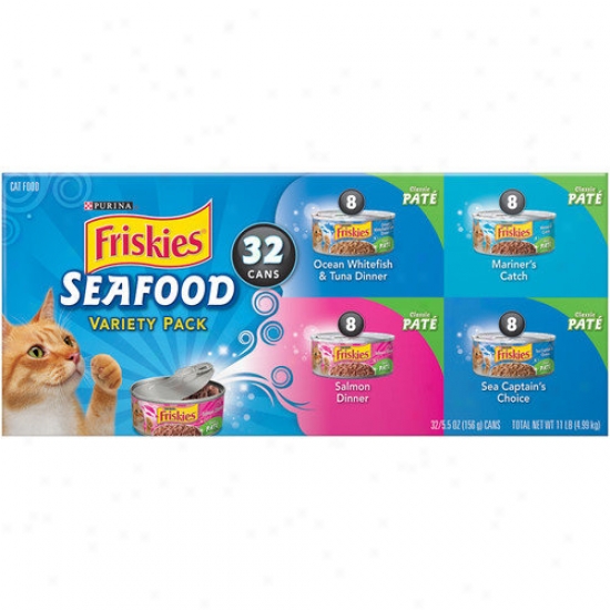 Friskies Seafood Moisten Cat Food Variety Pack (5.5-oz Can, Case Of 32)