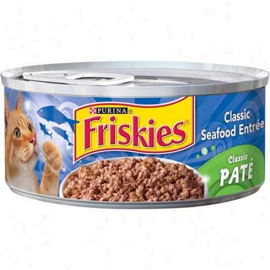 Friskies Wet Classic Pate Classic Seafood Entree Canned Cat Food, 5.5 Oz