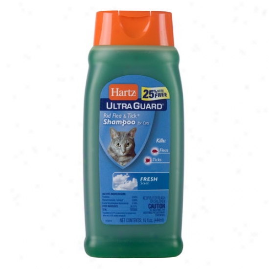 Hartz Ultraguard Flea & Tick Shampoo For Cats, 15 Oz