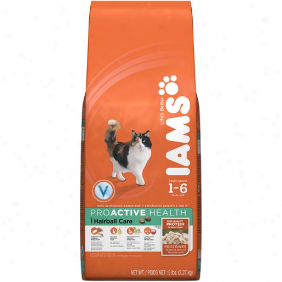 Iams Proactive Health Hairball Cae Cat Food, 5 Lb