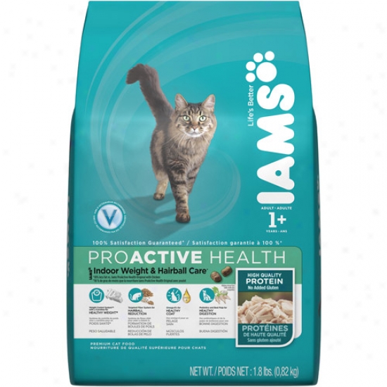 Iams Proactive Health Indoor Weight & Hairball Care Cat Food, 1.8 Lb