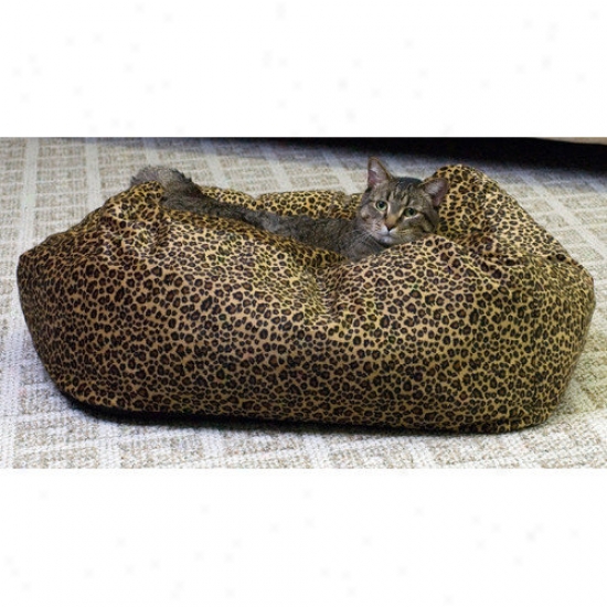 K&h Manufacturing Leopard Cuddle Cube Cat Bed