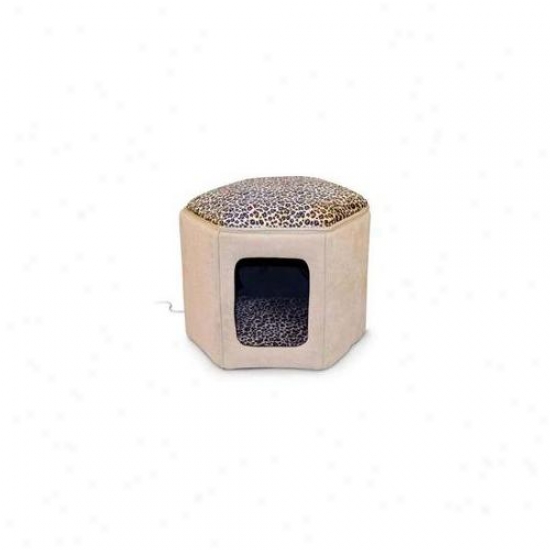 K&h Pet Products Kh3891 Thermo-itty Sleephouse Tan - Leopard 17 Inch X 16 Inch X 13 Inch