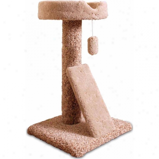 Majestic Pet Products 30" Carpeted Ramp Claw Bedd Cat Tree