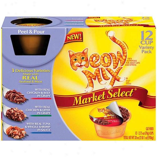 Meow Mix Market Select Surf 'n Turf Wet Cat Food Variety Psck, 12ct