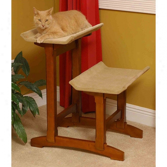 Mr. Herzher's Craftsman Series Double Seat Wooden Cat Perch