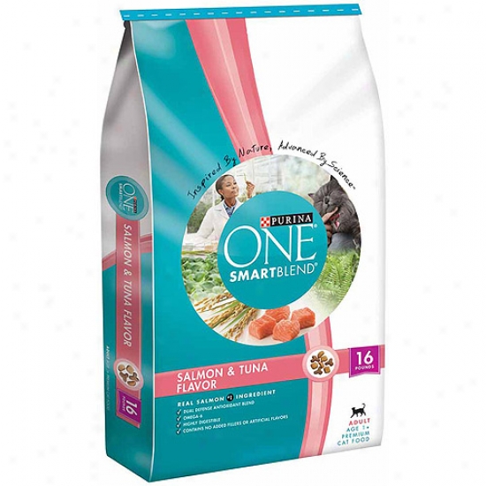 Purina Single Cat Dry Smartblend Adult Salmon And Tuna Flavor Cat Food, 16 Lbs