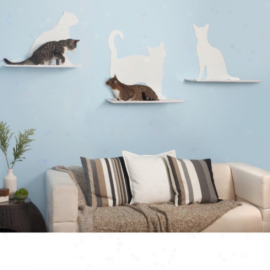 The Refined Feline 23'' Cat Silhouette Cat Shelf (set Of 3)