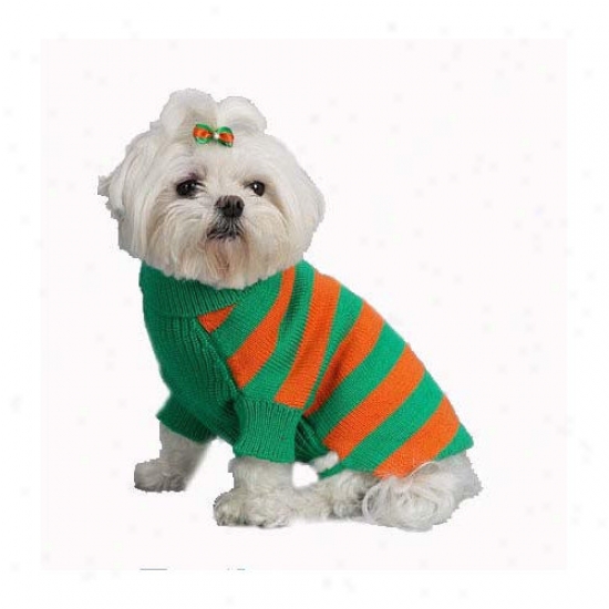 A Pet's World Rugby Stripe Turtleneck Dog Sweater