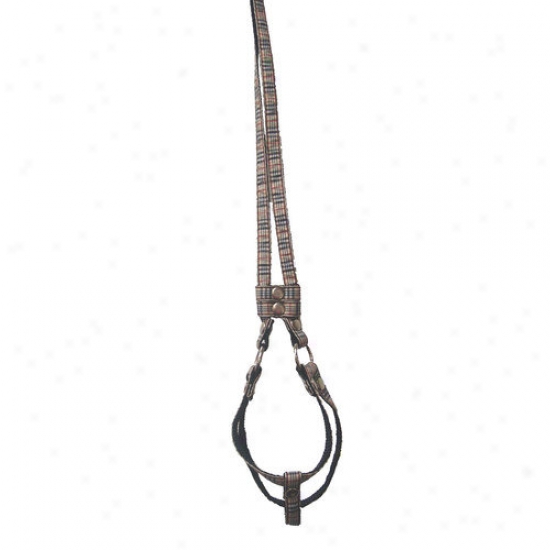 A Pet's World Tan Plaid One Piece Step-in Harness