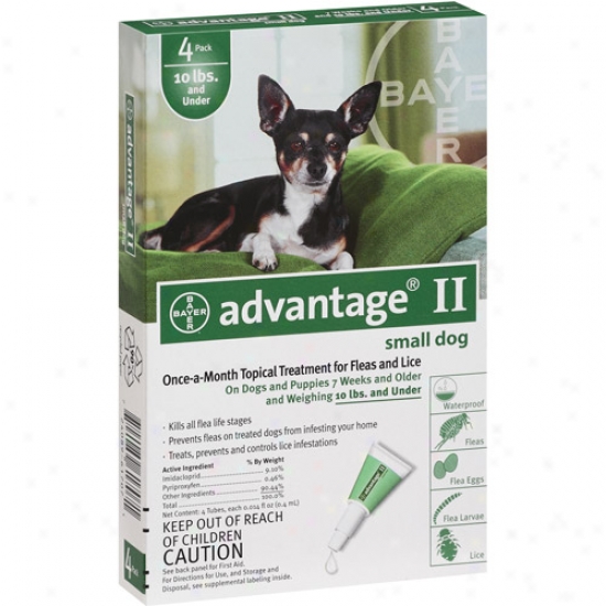 Advantage Ii Flea And Lice Topical Treatment For Dogs 10 Lbs And Under, 4ct