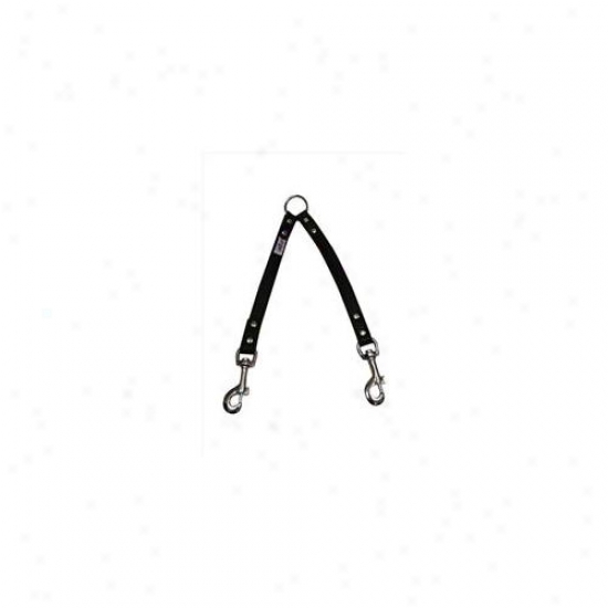 Angel Pet Supplies 40040 Leather Couplers - 2 Dog In Midnight Black