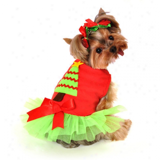 Anit Acceseories Christmas Tree Dress Dog Costume