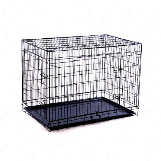 Aosom Llc Big Dog Double Door Wire Dog Crate With Divider
