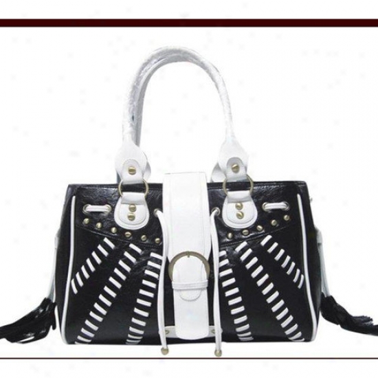 Backbone Per Faux Leather Handbag Pet Carrier In Black And White