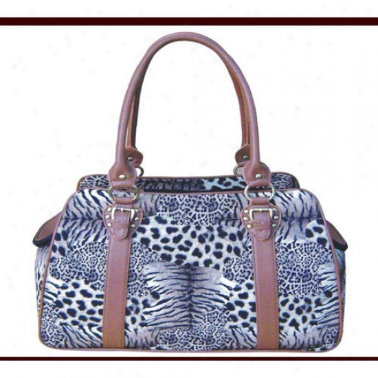 Backbone Pet Faux Leather Handbag Pet Carrier In Zebra