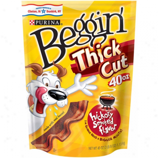 Beggin' Thick Cut Hickory Smoked Flavor Dog Snack, 40 Oz