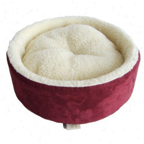 Best Pet Supplies A~ Nest Pet Bed In Burgundy Suede