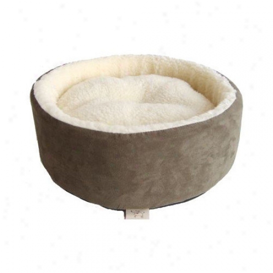 Best Pet Supplies Round Nest Pet Bed In Olive Green Suede