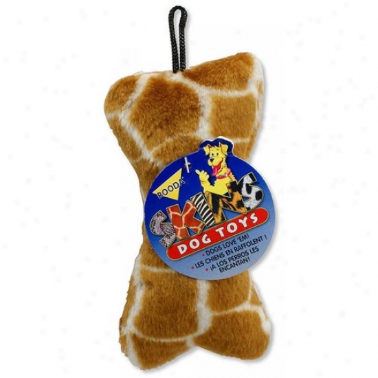 Booda 53925 Doskocil  Aspen Pet Medium Plush Giraffe Skin Bone Dog Toy