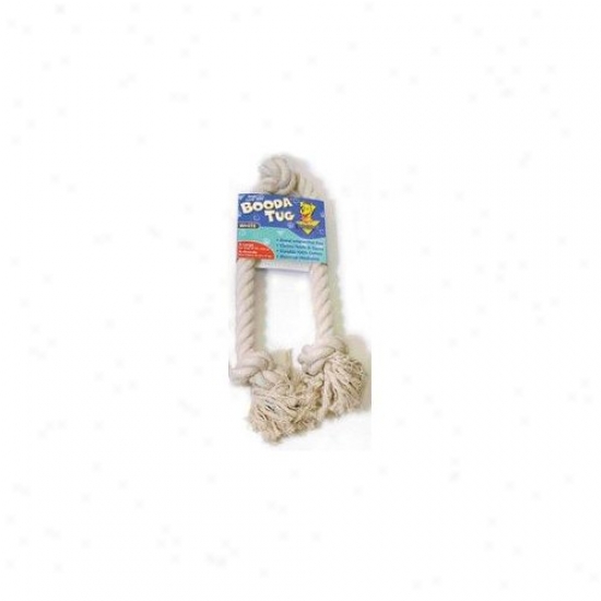 Booda Pet Products Three Knot Rope Bone Dog Toy In White