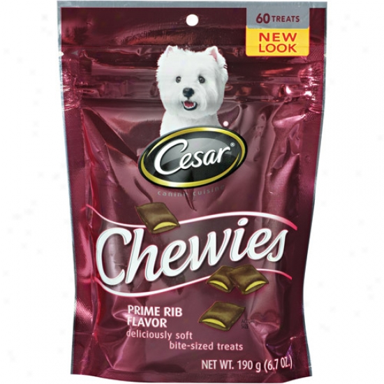 Cesar Canine Cuisine Chewies Dog Treats, Prime Rib Flavor, 60 Count