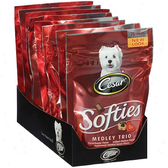 Cesar Canine Cuisine Softies Dog Treats, Medley Trio, 75 Count