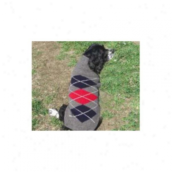 Chilly Dog Grey Classic Argyle Dog Sweater