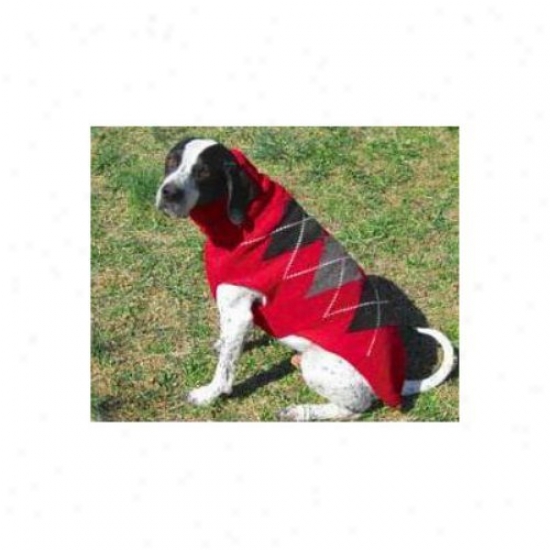 Chilly Dog Red Classic Argyle Dog Sweater