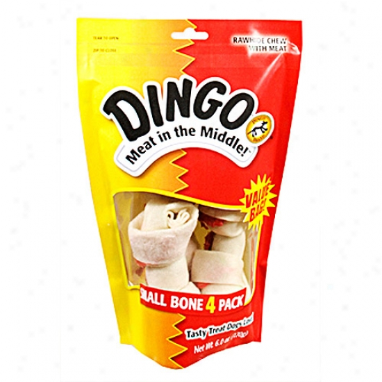 Dingo Meat In The Middle Rawhide Small Bone, 4ct
