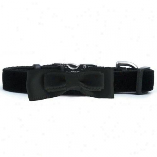 Diva-dog 10023131 Bowtie Black Bow Xs-sm Harness And Laesh Set